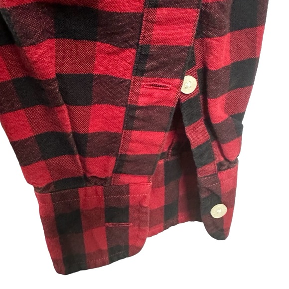 J Crew Slim Oxford Cotton Button Down Pocket Shirt Long Sleeve Red Black Plaid S - Picture 4 of 7
